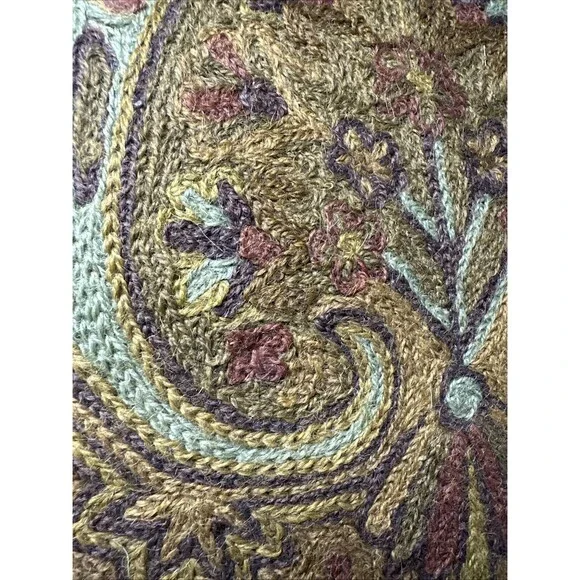 Double D Ranch All Over Heavily Embroidered Pillow x 2 Western Paisley Design - Picture 4 of 10